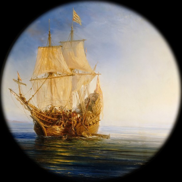 Spanish Galleon taken by the Pirate Pierre le Grand near the coast of Hispaniola, in 1643 de Théodore Gudin