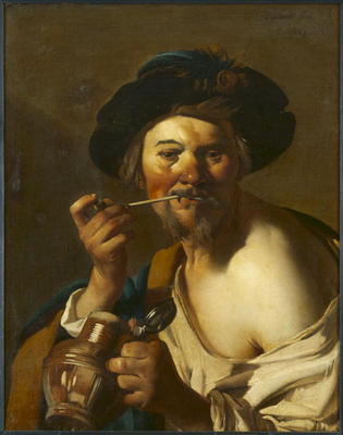 The Drinker (oil on canvas) de Theodore van, called Dirk Baburen