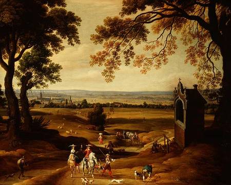Landscape with Brussels in the distance de Theodore van Heil