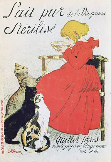 Poster advertising 'Pure Sterilised Milk from La Vingeanne' de Théophile-Alexandre Steinlen
