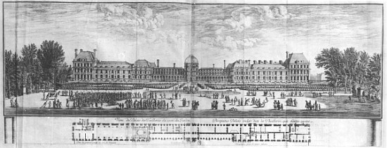 View of the Palais des Tuileries from the gardens de the Younger Silvestre Israel