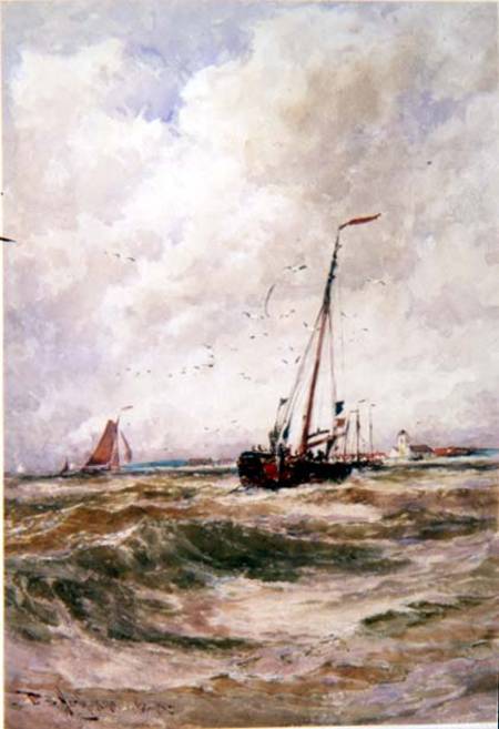 Fishing Boats Off Katwick de Thomas Bush Hardy