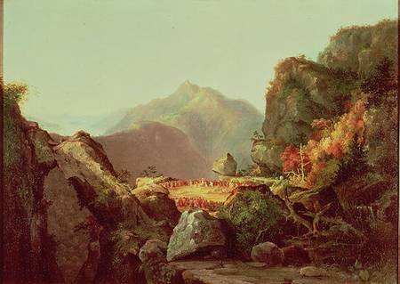 Scene from 'The Last of the Mohicans', by James Fenimore Cooper (1789-1851), pub. 1826 de Thomas Cole