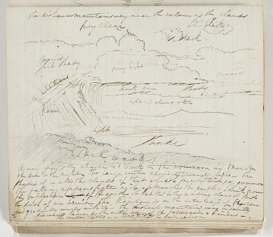 Untitled (atmospheric study with notations) de Thomas Cole
