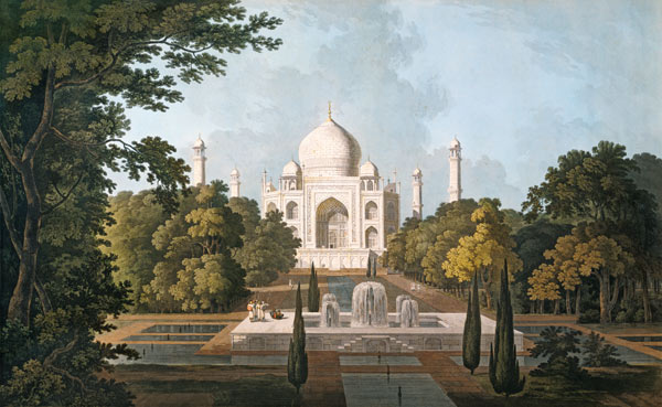 The Taj Mahal, Agra, from the Garden, published 1801 de Thomas Daniell