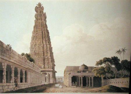 Hindoo Temple at Madura, plate XVI from 'Oriental Scenery' de Thomas Daniell