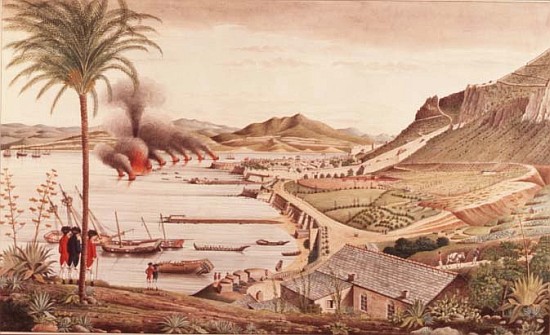 Gibraltar on the morning after the great Franco-Spanish attack de Thomas Davies