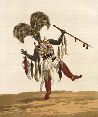 A Captain in his War Dress, from 'Mission from Cape Coast Castle to Ashantee', published 1819 (colou de Thomas Edward Bowdich