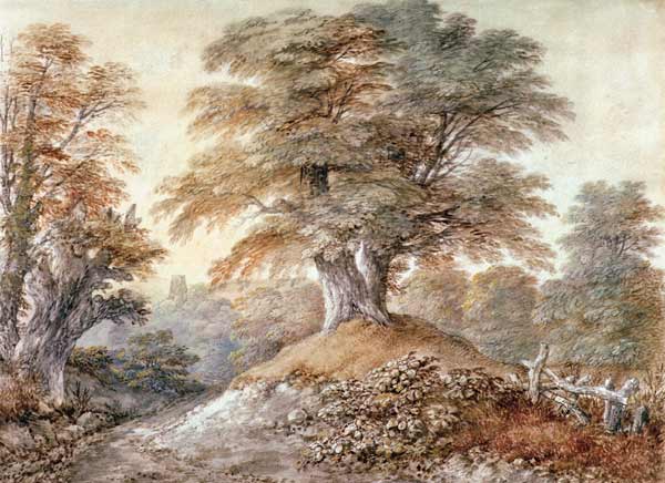 Th.Gainsborough, Study of Beech Trees... de Thomas Gainsborough