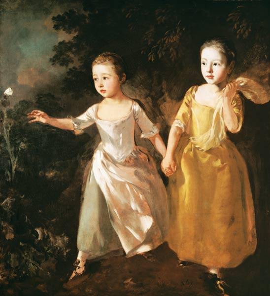 The Painter's Daughters Chasing a Butterfly de Thomas Gainsborough