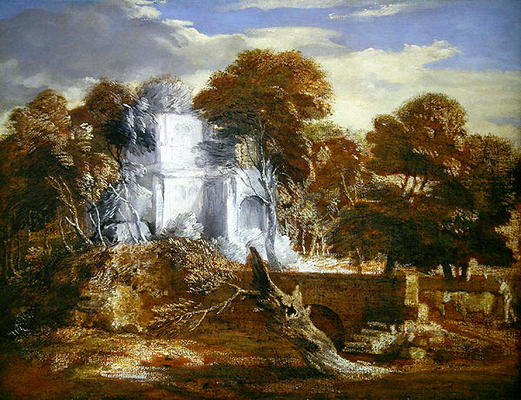 Landscape with a Figure and Cattle (oil on canvas) de Thomas Gainsborough