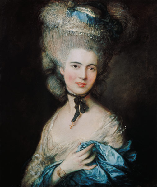 A Woman in Blue (Portrait of the Duchess of Beaufort) de Thomas Gainsborough