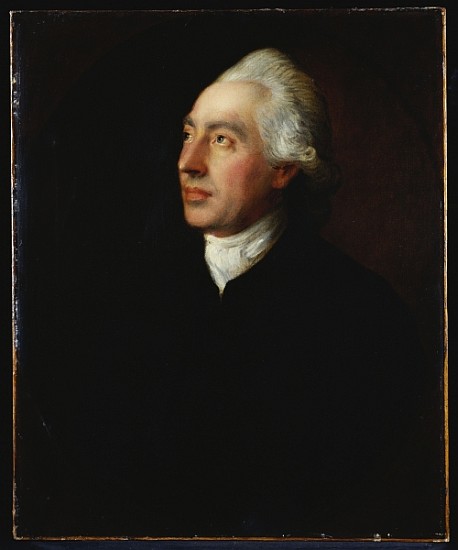 Portrait of the Rev. Humphrey Gainsborough in a black coat and white cravat de Thomas Gainsborough