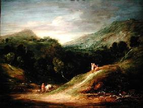 Mountain Landscape with a Drover and a Packhorse