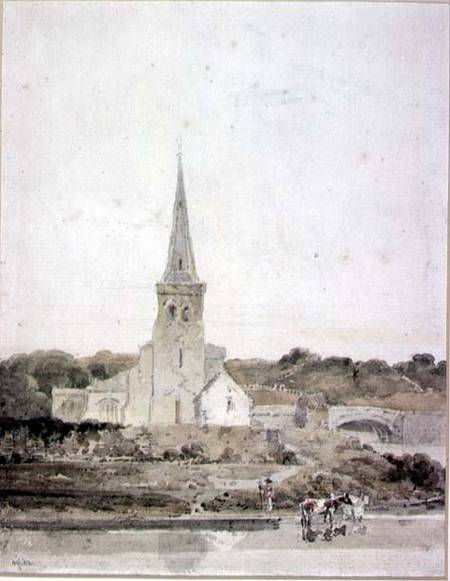 Landscape with a Church beside a River de Thomas Girtin