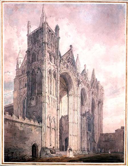 West Front of Peterborough Cathedral de Thomas Girtin