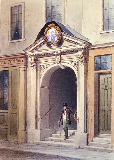 The Entrance to Butchers'' Hall, 1855, de Thomas Hosmer Shepherd
