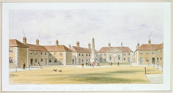 View of Charles Hopton''s Alms Houses de Thomas Hosmer Shepherd