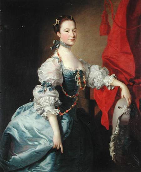 Portrait of a Lady in a Blue Gown de Thomas Hudson