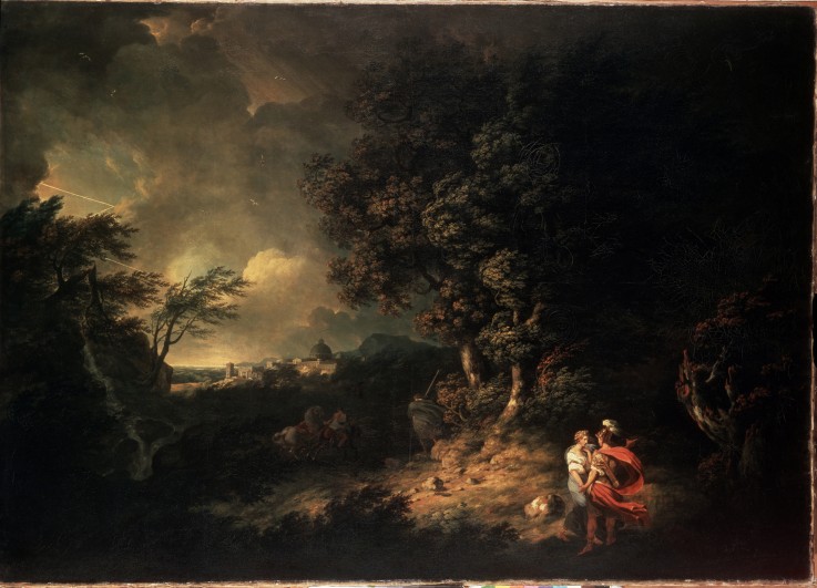 Landscape with Aeneas and Dido de Thomas Jones