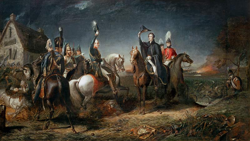 The Meeting of the Duke of Wellington and Field Marshal Blucher on the Evening of the Victory of Wat de Thomas Jones Barker