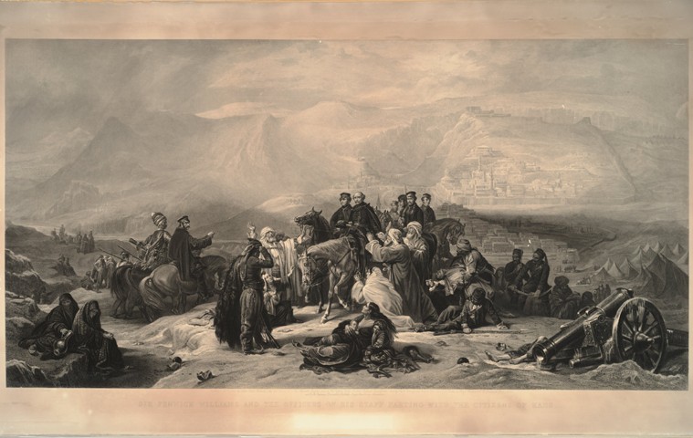 The defence of Kars. Sir Fenwick Williams and the officers of his staff parting with the citizens of de Thomas Jones Barker