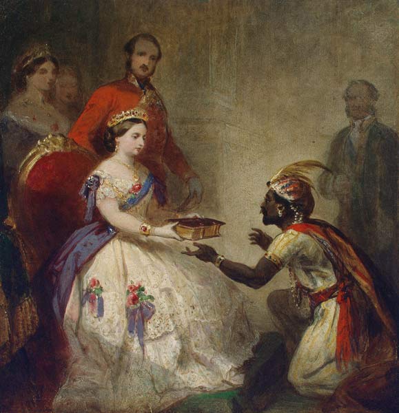 Queen Victoria Giving the Bible to an African Chief de Thomas Jones Barker