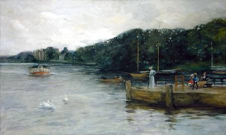 The Alster with the Steamboat Jetty at Raven Road de Thomas Ludwig Herbst