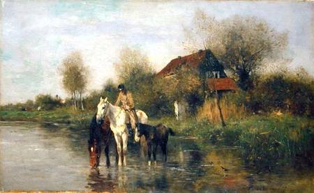 Horses at Water de Thomas Ludwig Herbst