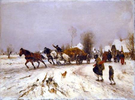 A Village in Winter de Thomas Ludwig Herbst