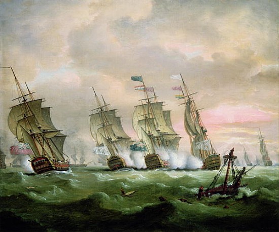 Admiral Sir Edward Hawke defeating Admiral M. de Conflans in the Bay of Biscay de Thomas Luny