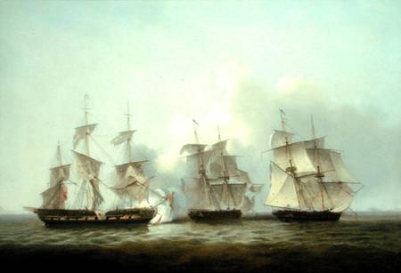 HMS Gore in Action With the French Brigs 'Palinure' and 'Pilade' de Thomas Luny