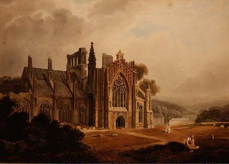 Melrose Abbey, Roxburghshire de Thomas Miles Richardson d.Ä.