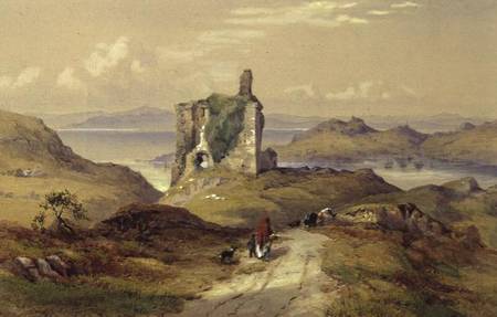 Tarbert Castle, Loch Fyne de Thomas Miles Richardson d.Ä.