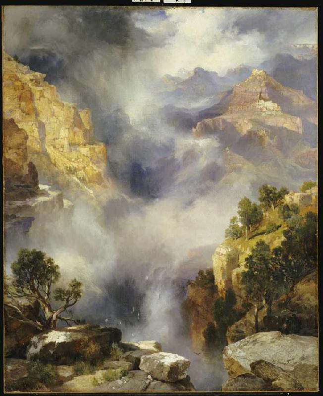 Der Canyon im Nebel de Thomas Moran