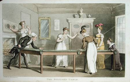 The Billiard Table, from 'The Tour of Dr Syntax in search of the Picturesque', by William Combe de Thomas Rowlandson