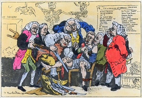 Caricature of Georgian Surgeons at work de Thomas Rowlandson