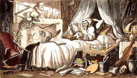 "Fungus, at length, contrives to get/Death's Dart into his Cabinet" de Thomas Rowlandson