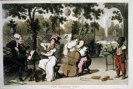 The Garden Trio, from 'The Tour of Dr Syntax in search of the Picturesque', by William Combe de Thomas Rowlandson
