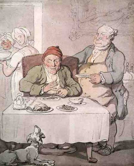 Gluttony (pen & w/c on paper) de Thomas Rowlandson