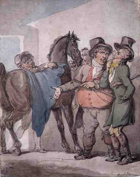 The Horse Deal (pen, w/c & pencil on de Thomas Rowlandson