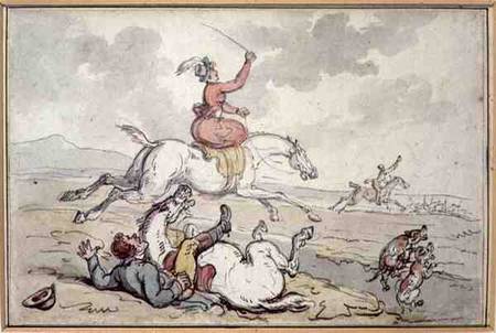 A Hunting Incident (pen & ink & w/c on paper) de Thomas Rowlandson