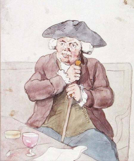 A Man Seated in a Tavern (pen, brown de Thomas Rowlandson