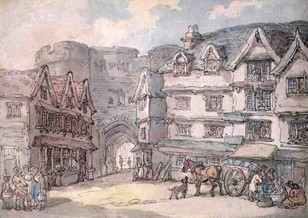 The South Gate, Exeter (pen, w/c & pencil on de Thomas Rowlandson