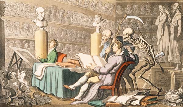 "Time and Death their Thoughts Impart/On Works of Learning and of Art" de Thomas Rowlandson