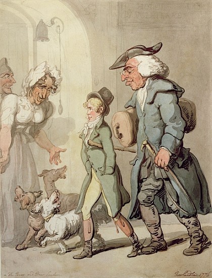 The Bear and Bear Leader - passing the Hotel d''Angleterre de Thomas Rowlandson