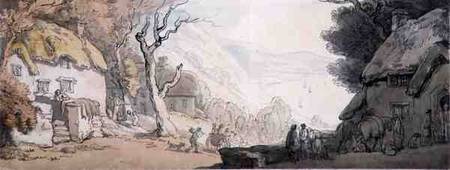 View from above the Cliffs, the Mumbles, South Wales (pen, w/c & pencil on de Thomas Rowlandson