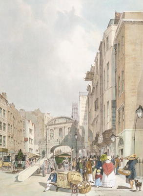 Temple Bar, from the Strand, from 'London As It Is', engraved and pub. by the artist, 1842 (colour l de Thomas Shotter Boys