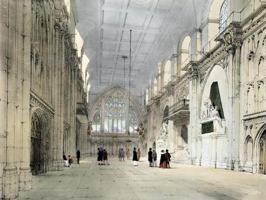 The Guildhall, Interior, from 'London As It Is', engraved and published by the artist, 1842 (colour de Thomas Shotter Boys