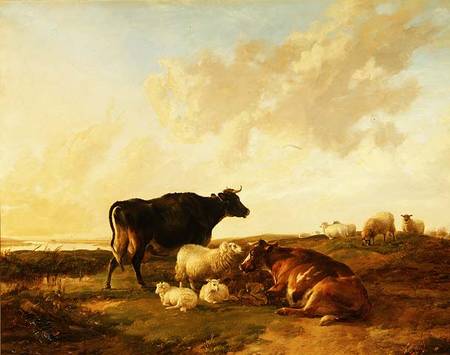 Landscape with Cows and Sheep de Thomas Sidney Cooper